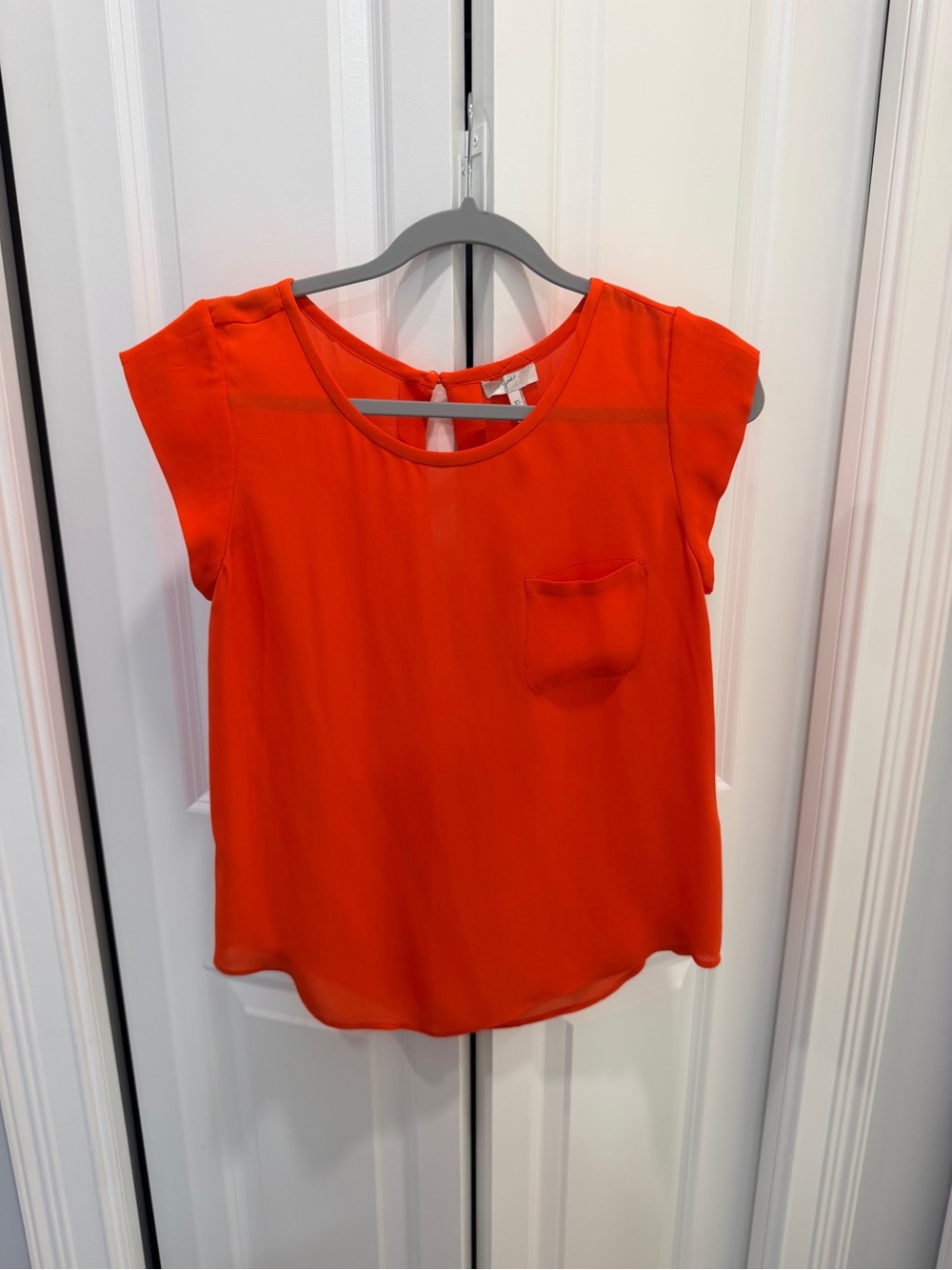 Joie red Short Sleeve Pocket Blouse silk